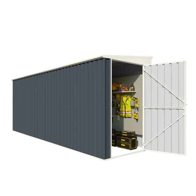 Steelmates 1.3m x 4.21m Garden Sheds Grey Steelmates