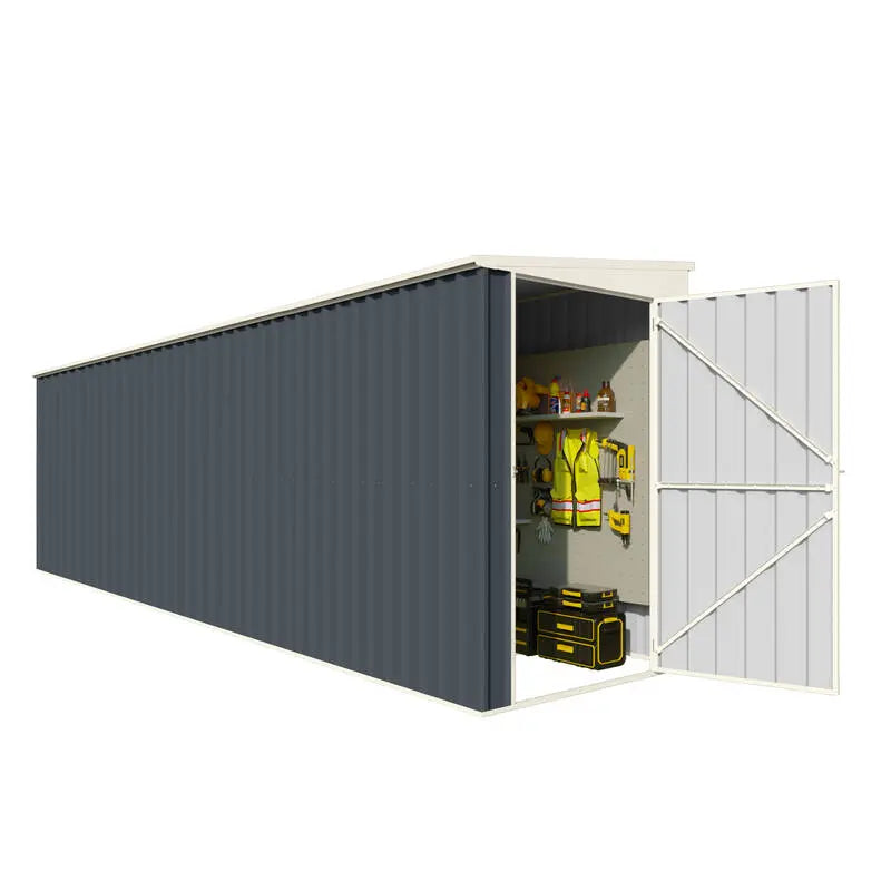 Steelmates 1.3m x 5.04m Garden Sheds Grey Steelmates