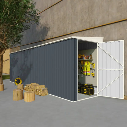 Steelmates 1.3m x 5.04m Garden Sheds Grey Steelmates