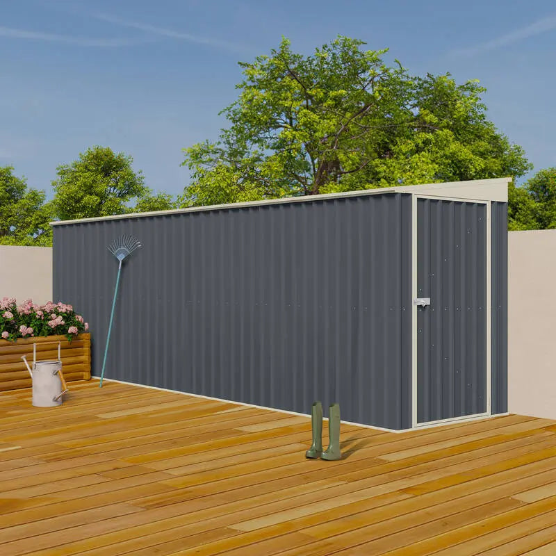 Steelmates 1.3m x 5.04m Garden Sheds Grey Steelmates