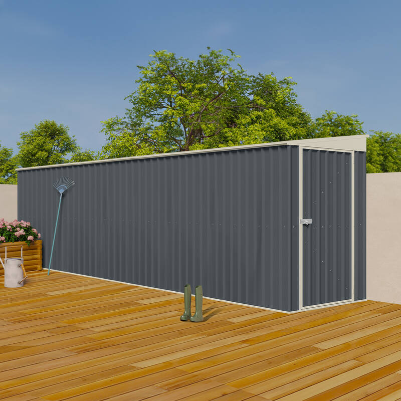 Steelmates 1.3m x 5.87m Garden Sheds Grey