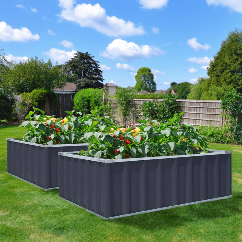 Planter box 1170 x 900 x 400mm Grey- Set of two