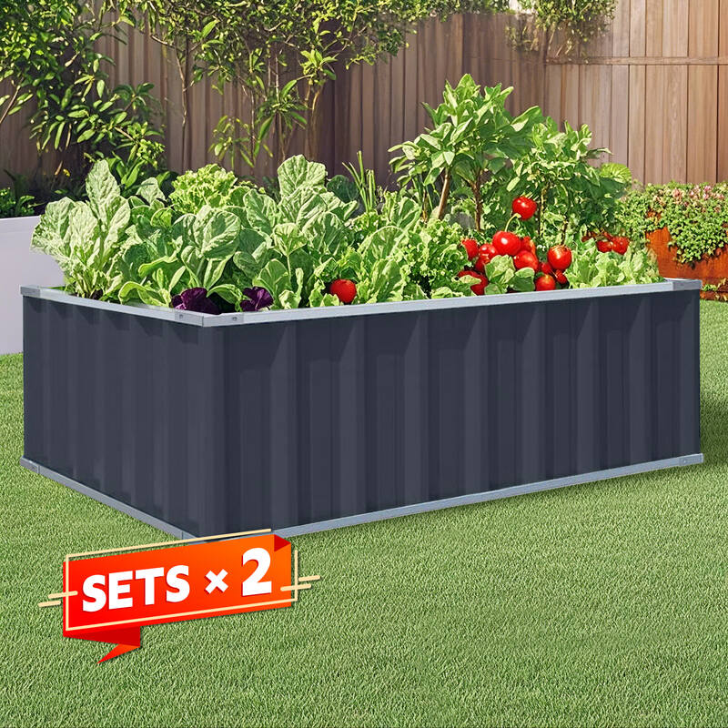 Planter box 1170 x 900 x 400mm Grey- Set of two