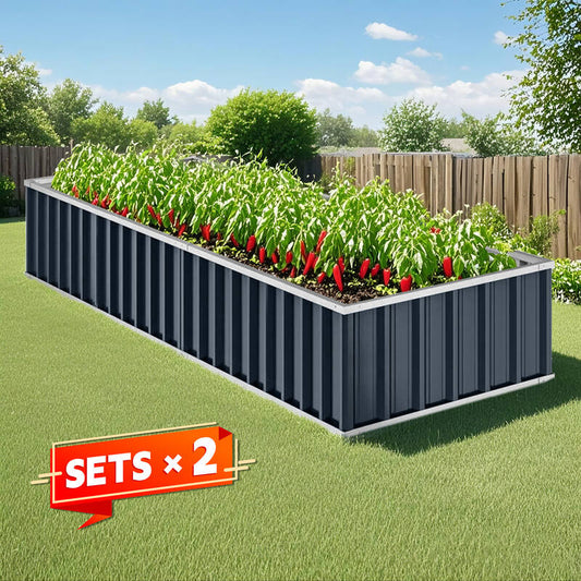 Planter box New Model with 4 layout options Grey 40cm Height - Set of two
