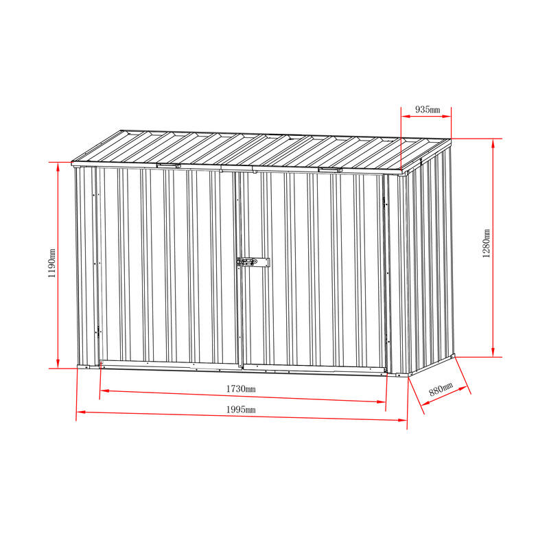 Bike Shed / Wheelie Bin Storage /  Garden Storage Box (with Gas Struts)