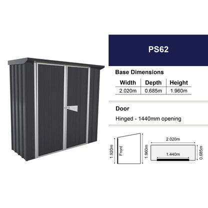 Garrison Shed 2020mm x 685mm Small Garden Sheds Steelmates