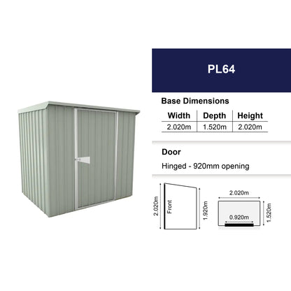 Garrison Shed 2020mm x 1520mm Small Garden Sheds Steelmates