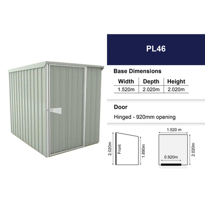 Garrison Shed 1520mm x 2020mm Small Garden Sheds Steelmates