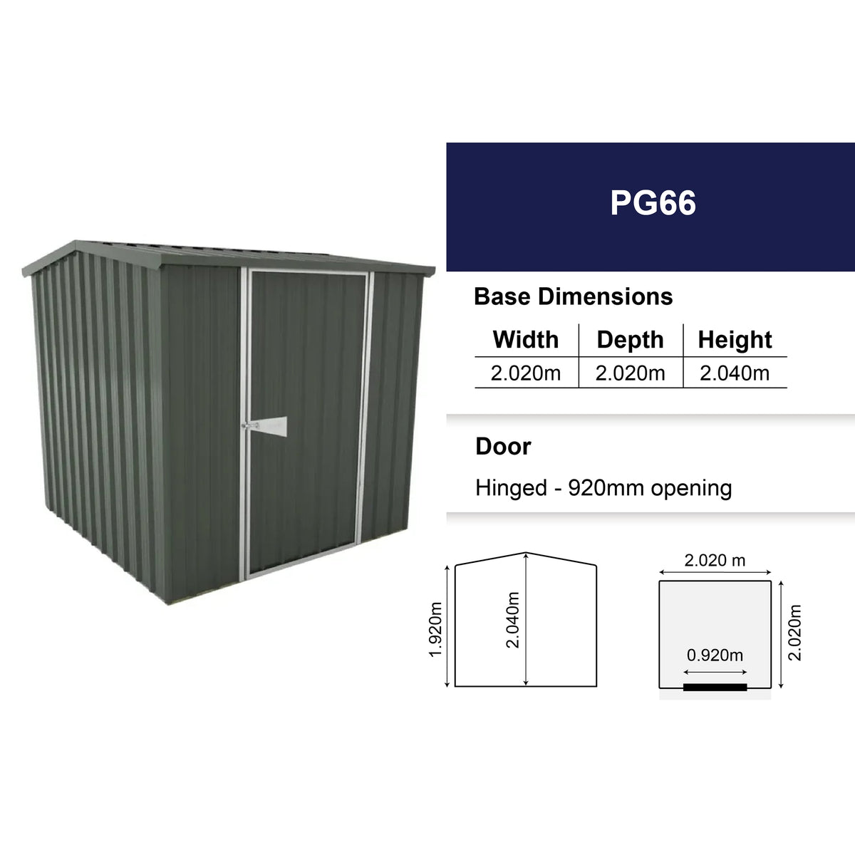 Garrison Shed 2020mm x 2020mm Small Garden Sheds Steelmates
