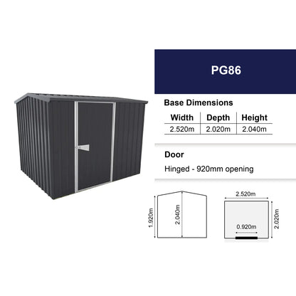 Garrison Shed 2520mm x 2020mm Small Garden Sheds Steelmates