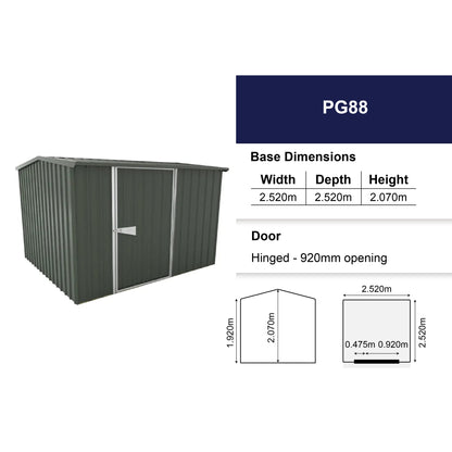 Garrison Shed 2520mm x 2520mm Small Garden Sheds Steelmates