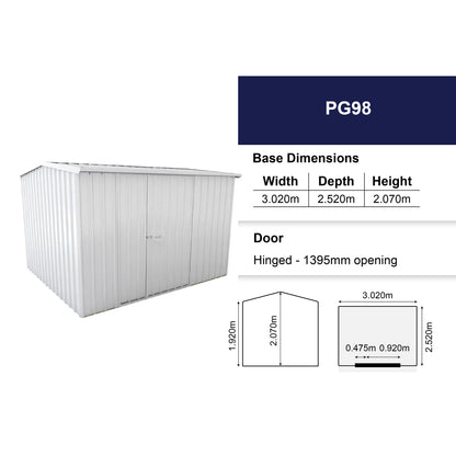 Garrison Shed 3020mm x 2520mm Big Garden Sheds Steelmates